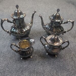 Towle Grand‎ Duchess Silver Plate Tea Coffee Service Set Creamer Sugar Vintage